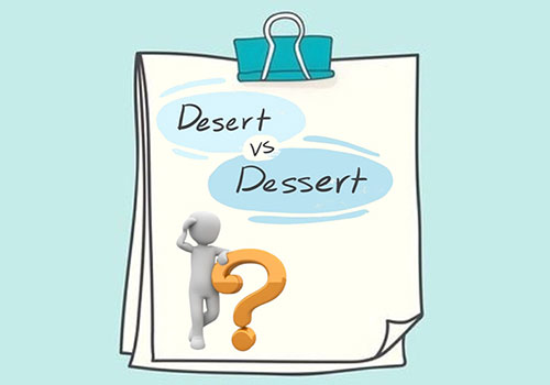 تفاوت بین "dessert" و "desert" در زبان انگلیسی چیست؟