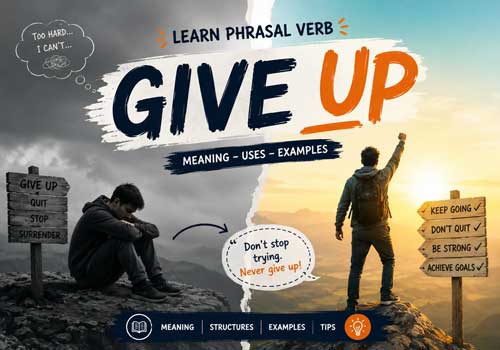 آموزش کامل عبارت Give Up در زبان انگلیسی | معنی، کاربرد، مثال و نکات مهم